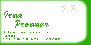 irma prommer business card